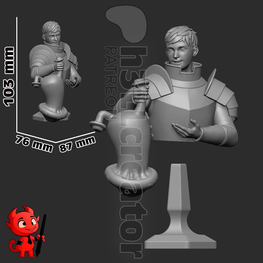 Laios from Delicious in Dungeon (fan art) | Full Model or Bust | Miniature scale 1:12 | h3LL Creator | DIY Model Kit