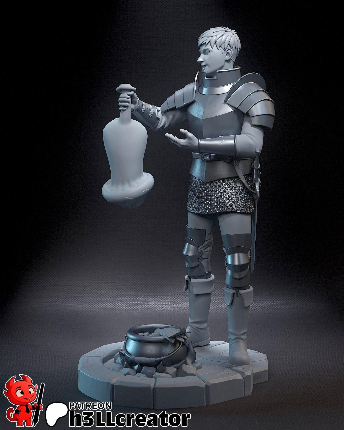 Laios from Delicious in Dungeon (fan art) | Full Model or Bust | Miniature scale 1:12 | h3LL Creator | DIY Model Kit