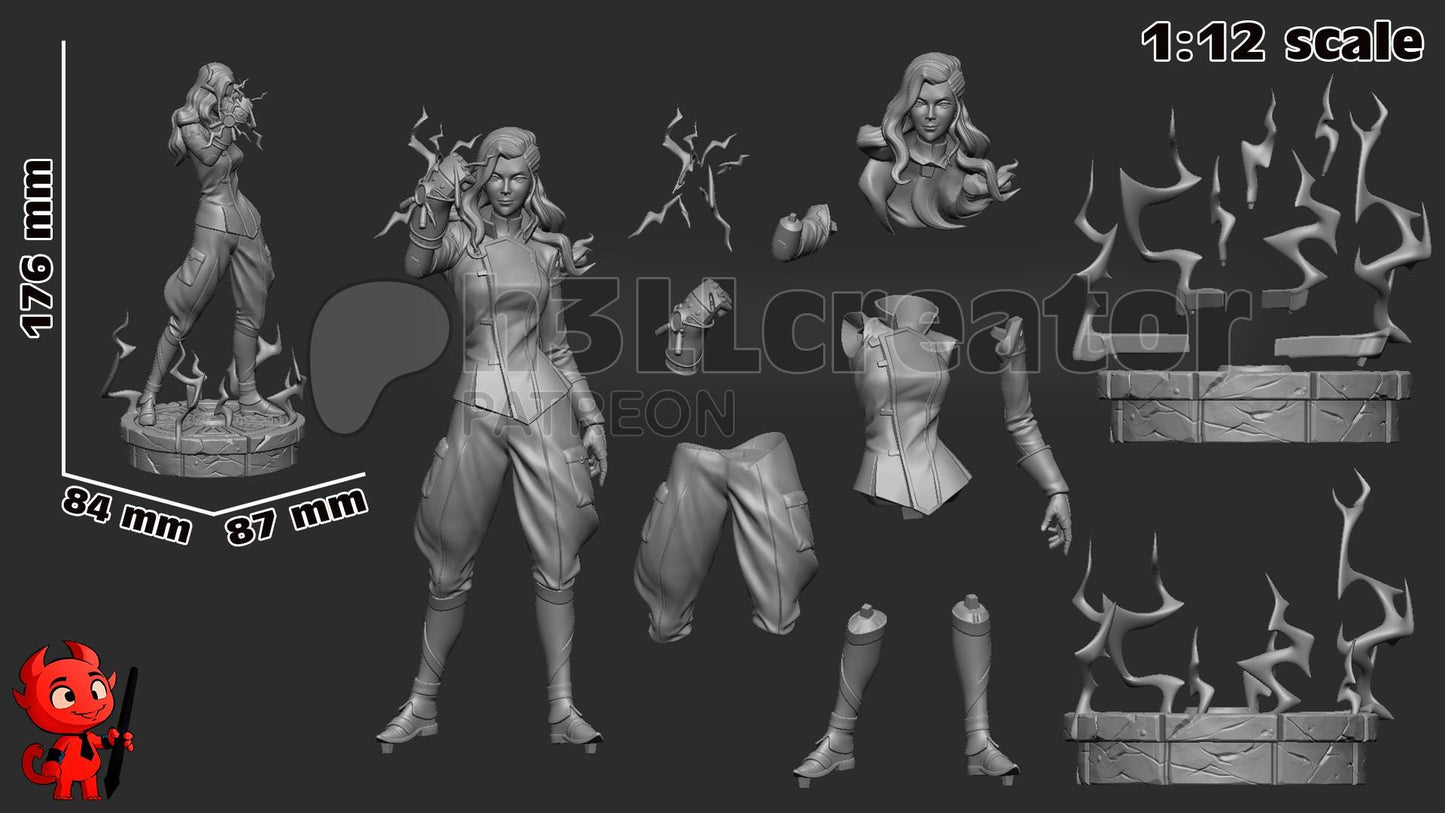 Asami Sato from The Legend of Korra (fan art) | Full Model or Bust | Miniature scale 1:12 | h3LL Creator | DIY Model Kit