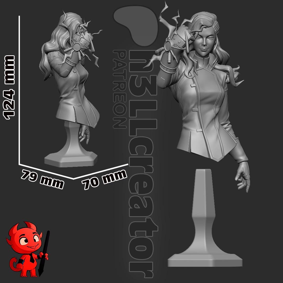 Asami Sato from The Legend of Korra (fan art) | Full Model or Bust | Miniature scale 1:12 | h3LL Creator | DIY Model Kit