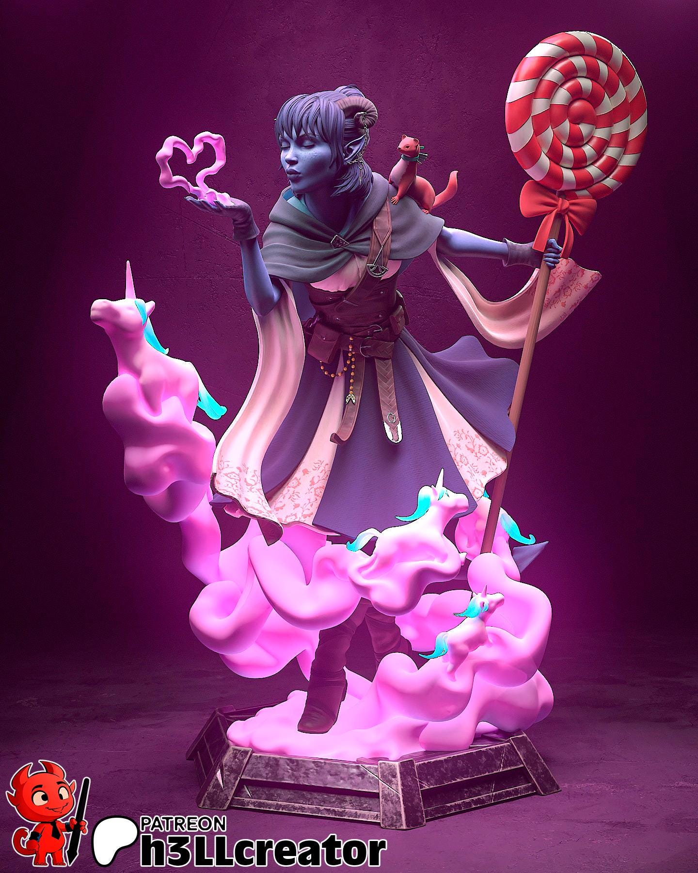 Jester Lavorre from Critical Role - Mighty Nein (fan art) | Miniature scale 1:15 | h3LL Creator | DIY Model Kit