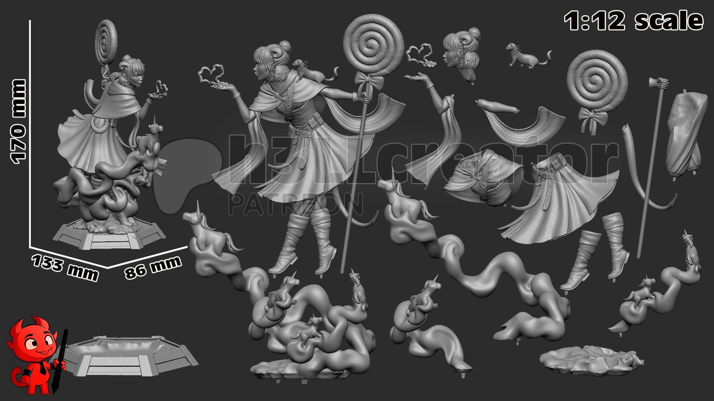 Jester Lavorre from Critical Role - Mighty Nein (fan art) | Miniature scale 1:15 | h3LL Creator | DIY Model Kit