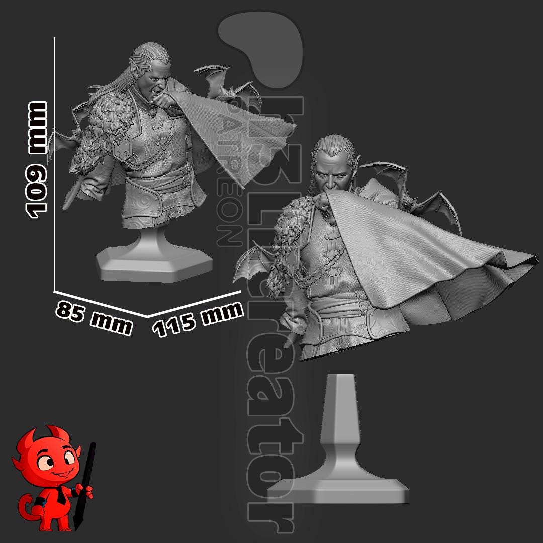 Strahd von Zarovich from The Curse of Strahd (fan art) | Full Model or Bust | Miniature scale 1:12 | h3LL Creator | DIY Model Kit