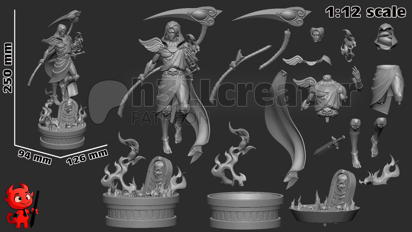 Thanatos from Hades 2 (fan art) | Miniature scale 1:12 | h3LL Creator | DIY Model Kit