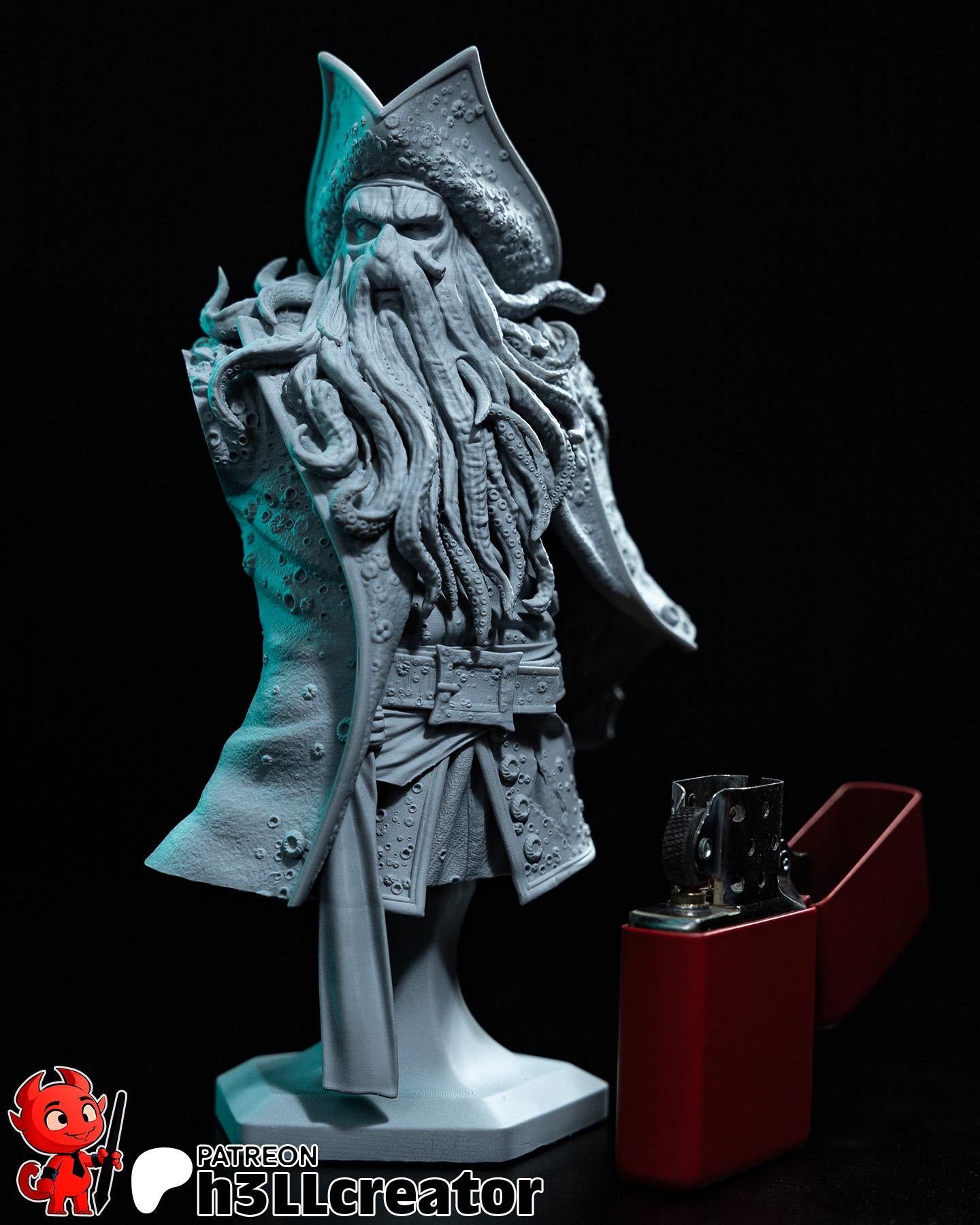 Davy Jones from Pirates of the Caribbean (fan art) | Full Model or Bust | Miniature scale 1:12 | h3LL Creator | DIY Model Kit