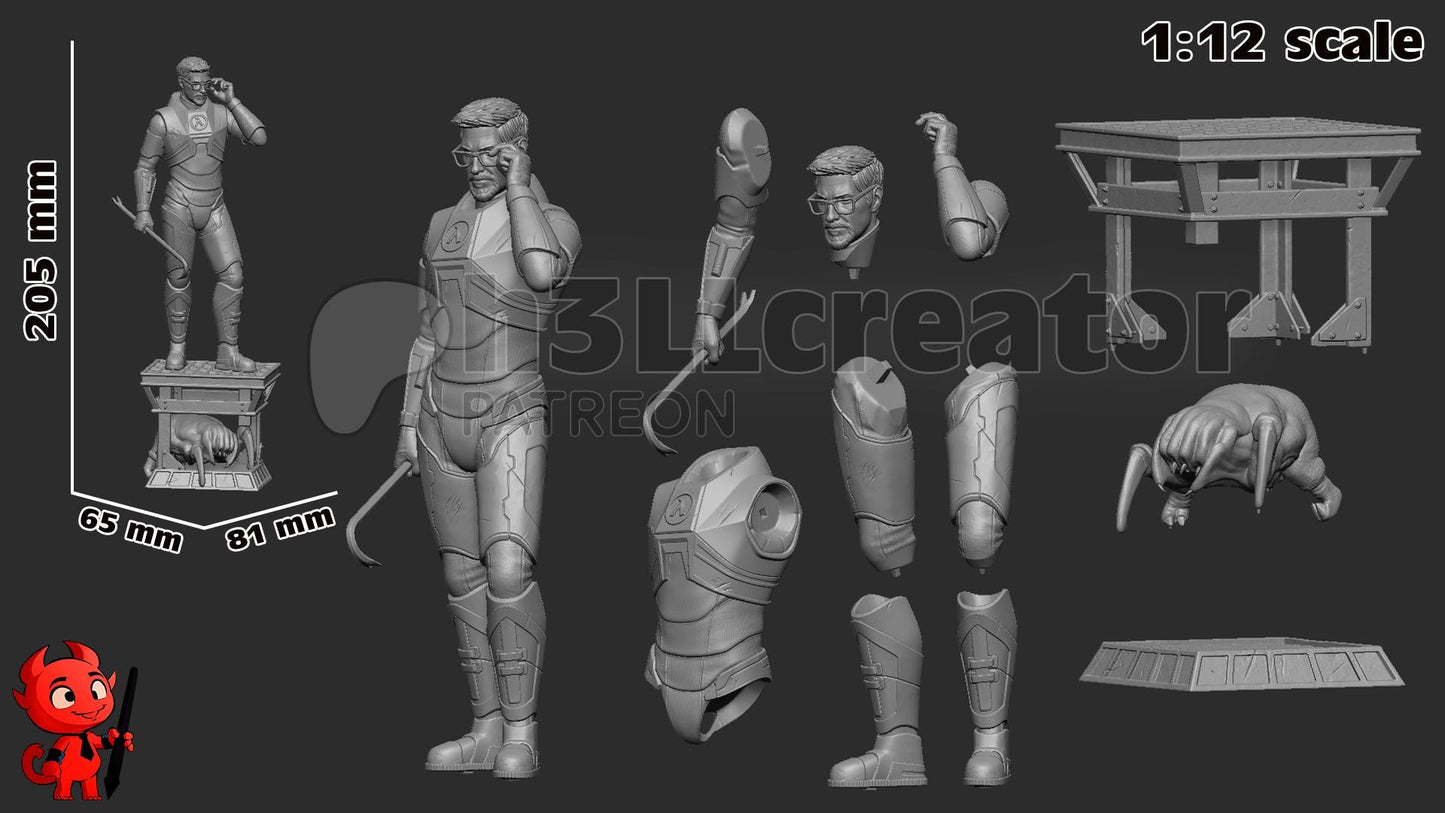 Gordon Freeman from Half Life 2 (fan art) | Full Model or Bust | Miniature scale 1:12 | h3LL Creator | DIY Model Kit