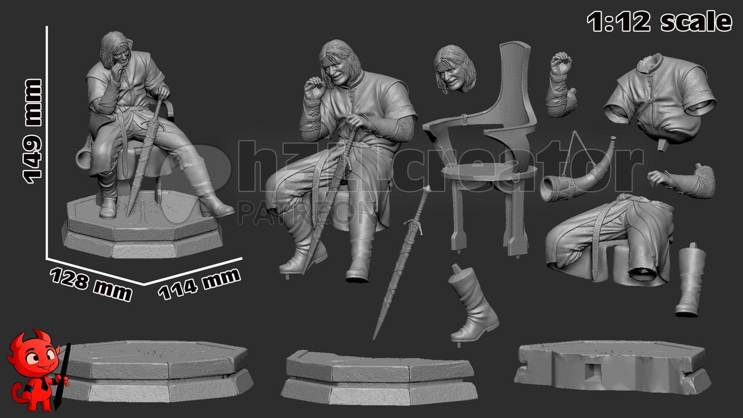 Boromir from The Lord of the Rings (fan art) | Full Model or Bust | Miniature scale 1:12 | h3LL Creator | DIY Model Kit
