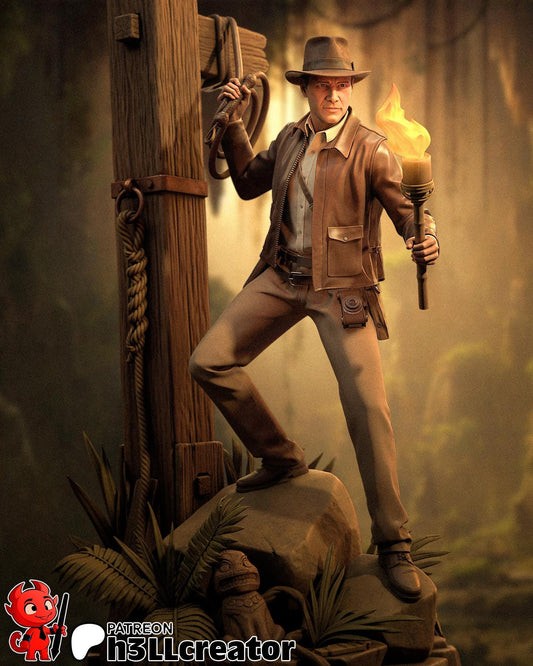 Indiana Jones from Indiana Jones and the Great Circle (fan art) | Full Model or Bust | Miniature scale 1:12 | h3LL Creator | DIY Model Kit