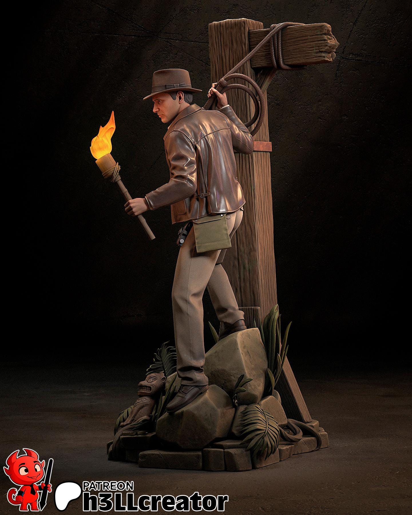 Indiana Jones from Indiana Jones and the Great Circle (fan art) | Full Model or Bust | Miniature scale 1:12 | h3LL Creator | DIY Model Kit