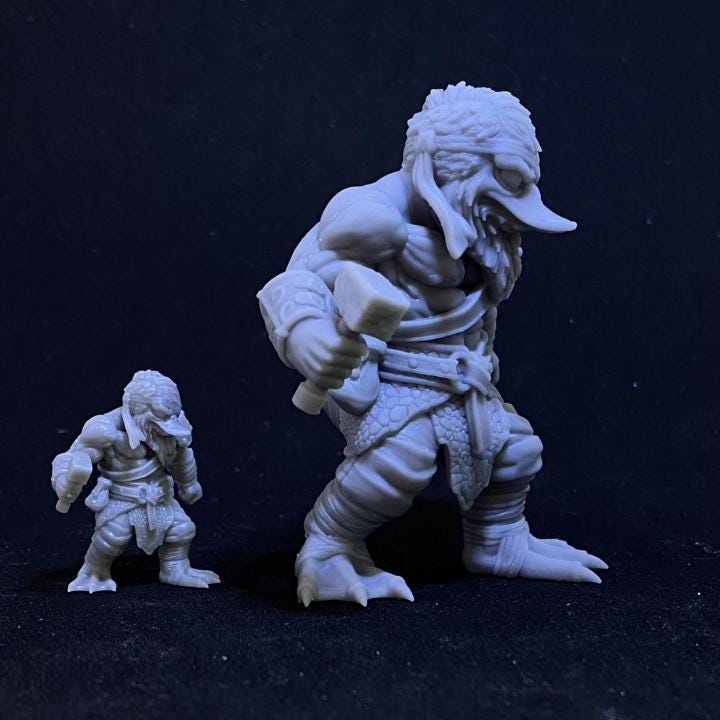 Flavio The One Eyed Mallard Artisan | Papsikels, Resin Miniature - Tabletop miniature - Fantasy Miniature - 32mm or 75mm