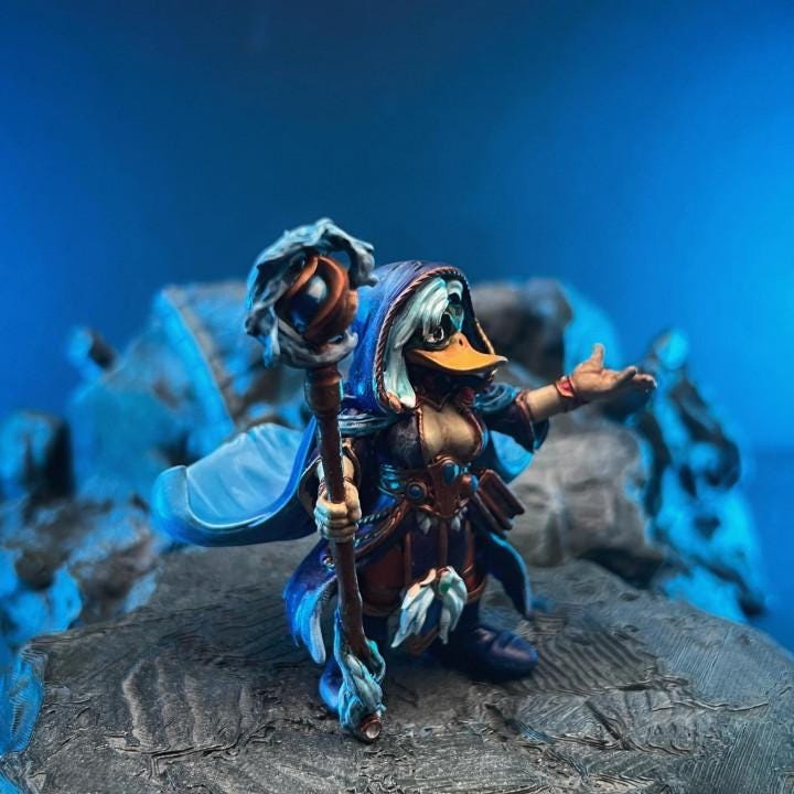 Maloray Agua Maiden Mallard Mage | Papsikels, Resin Miniature - Tabletop miniature - Fantasy Miniature - 32mm or 75mm