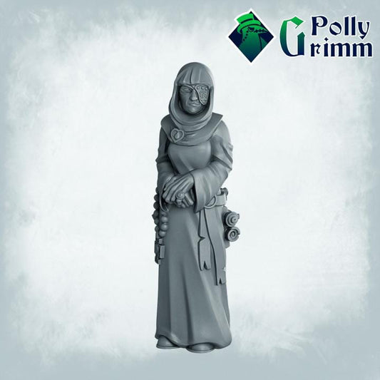 Imperial Humans. Nuns - Fantasy historic miniatures for tabletop games. 28mm / 32mm Resin Figures for RPG
