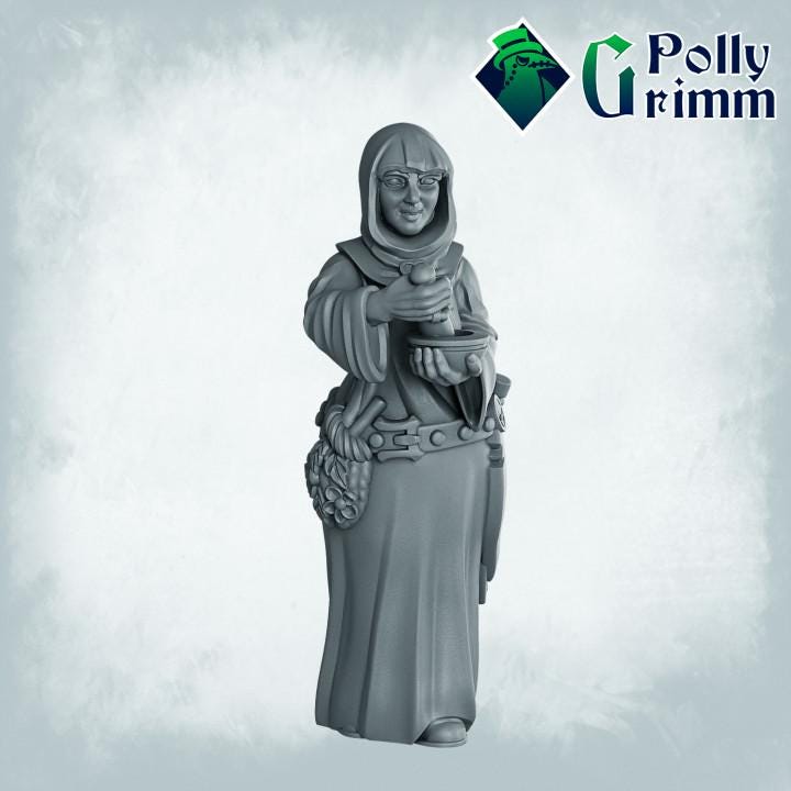 Imperial Humans. Nuns - Fantasy historic miniatures for tabletop games. 28mm / 32mm Resin Figures for RPG