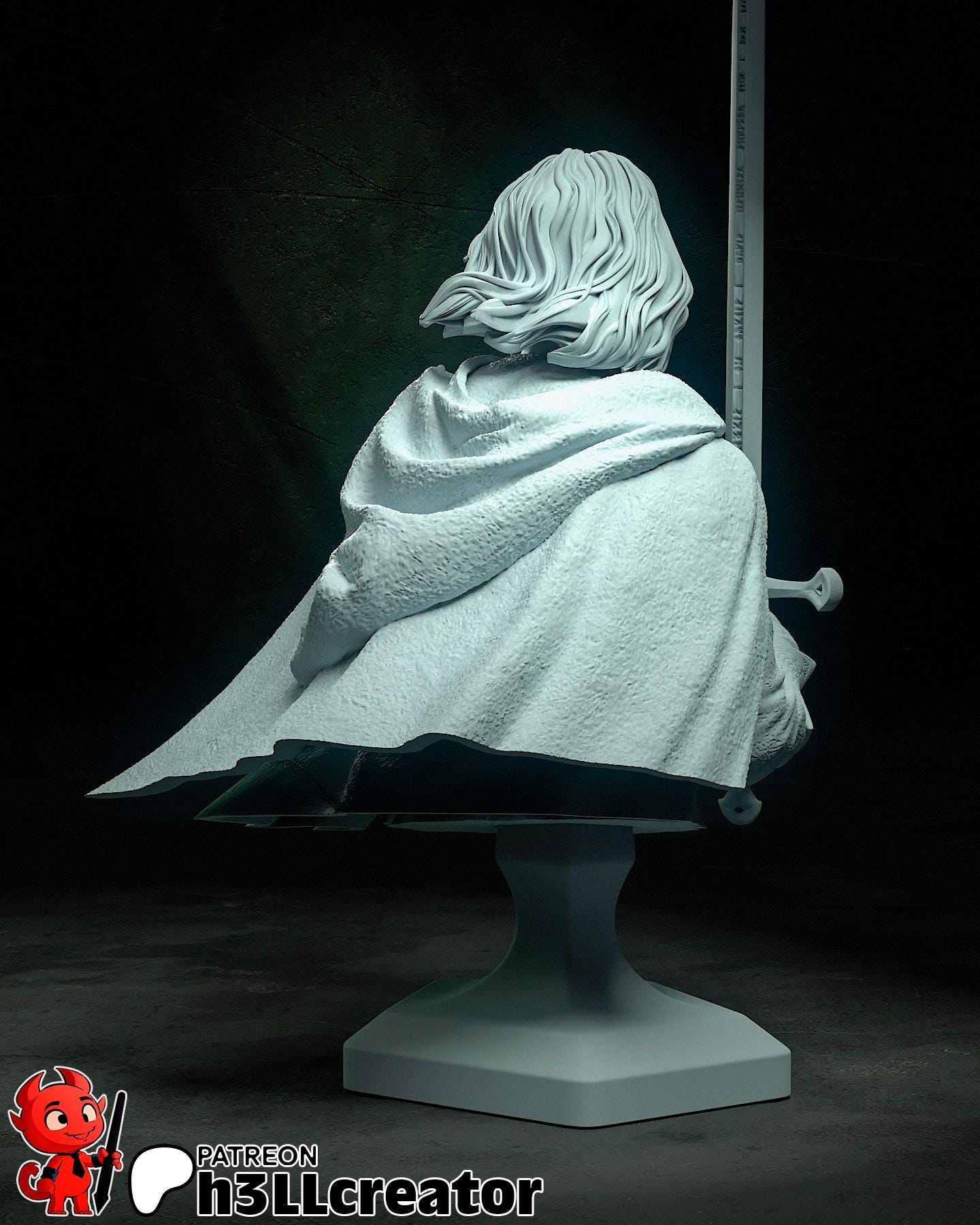 Aaragorn from The Lord of the Rings (fan art) | Full Model or Bust | Miniature scale 1:12 | h3LL Creator | DIY Model Kit