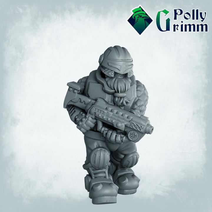 Dwarves set. Space Rocks! Dwarf Miners Set 1 - Sci-fi tabletop miniature. 28mm / 32mm Resin Figures for RPG