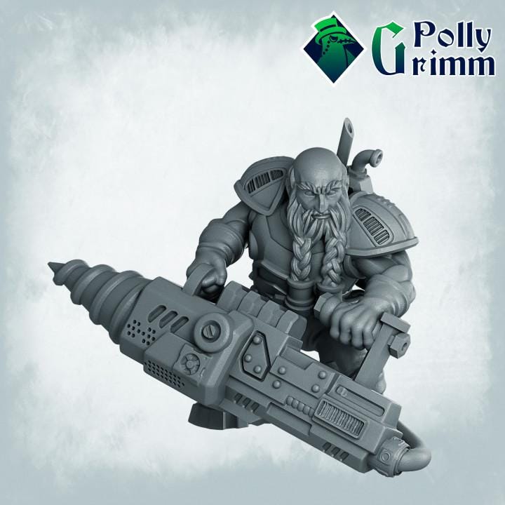Galaxy Dwarves set. Space Rocks! Dwarf miner Set 3 - Sci-fi tabletop miniature. 28mm / 32mm Resin Figures for RPG