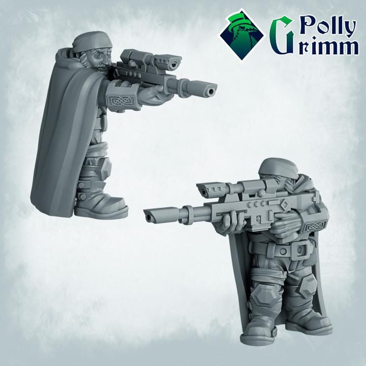 Galaxy Dwarves set. Army - Sci-fi tabletop miniature. 28mm / 32mm Resin Figures for RPG