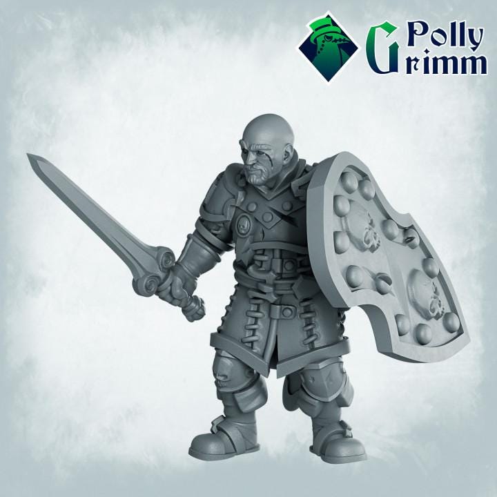Alternate old warrior veteran miniature render