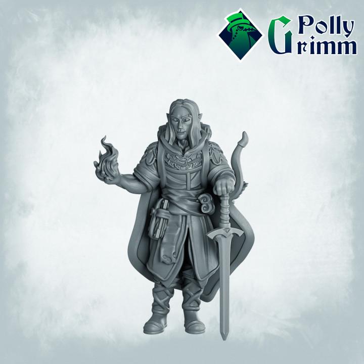 Elf Hero - Sorcerer - Wizard - Warlock - Hexblade - Fantasy historic miniatures for tabletop games. 28mm / 32mm Resin Figures for RPG