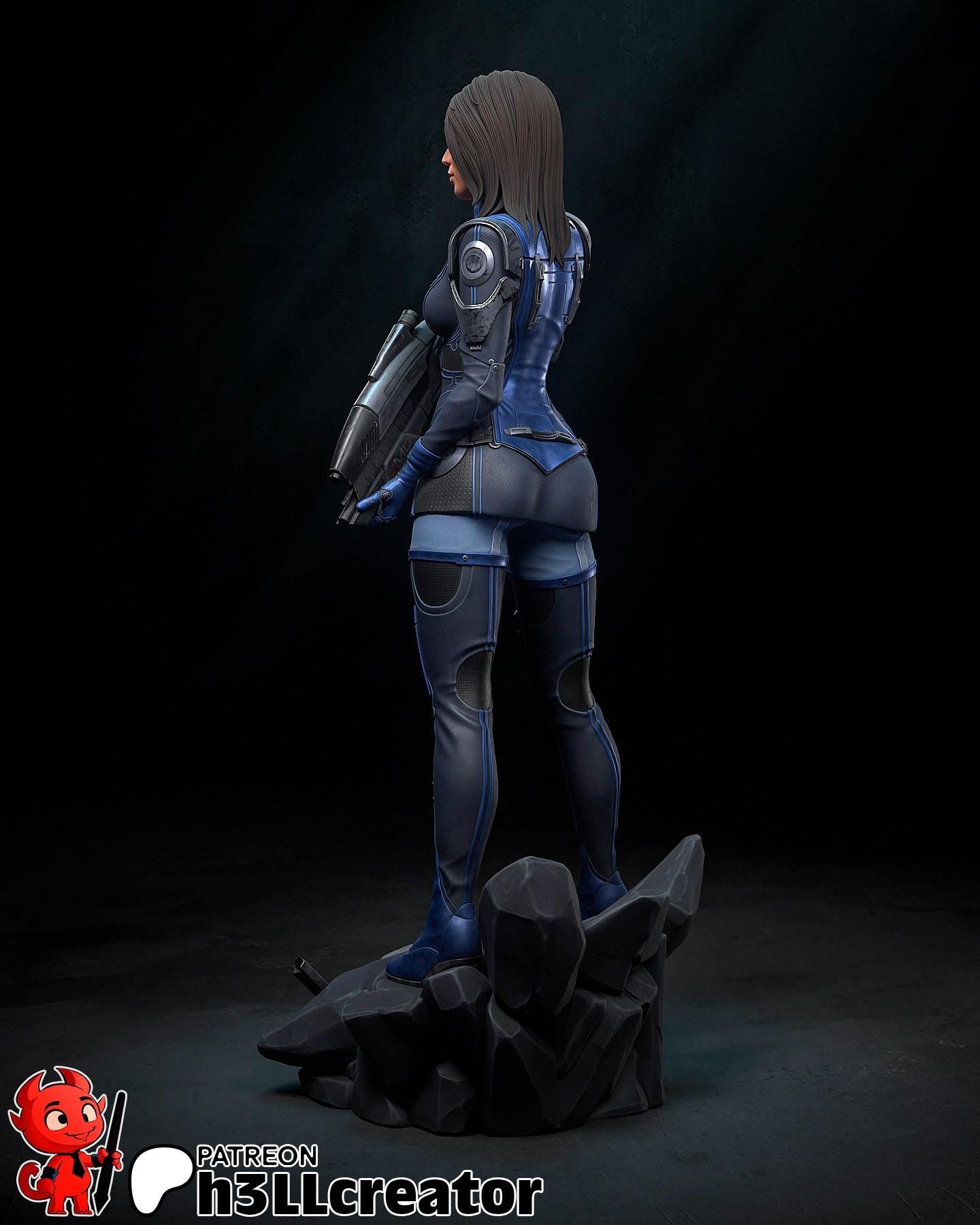 Ashley Williams from Mass Effect (fan art) | Miniature scale 1:15 | h3LL Creator | DIY Model Kit