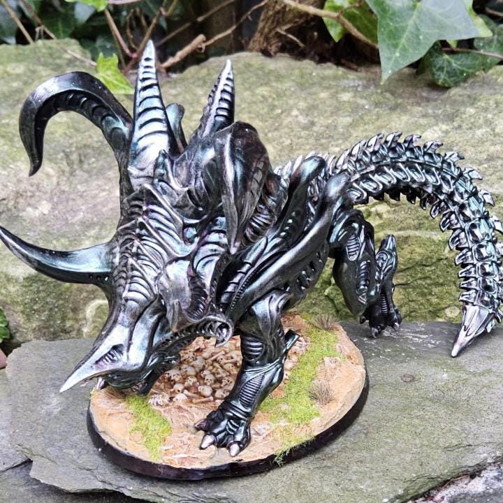 Xenowars Xeno Triceratops Resin Miniature - Papsikels Alien-Inspired Dinosaur for TTRPG Tabletop Gaming
