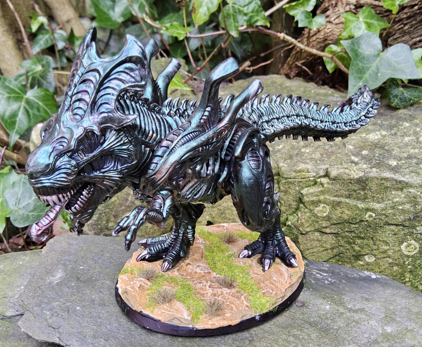 Xeno T-Rex Army: Xenosaur Tyranno Beastmaster Riders - 32mm Resin Tabletop Miniature for OPR