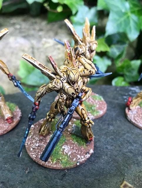 Cyberpunk Waspan Organic Cyborg Trooper Squad Miniature - Sculpted by Papsikels for Wargaming & TTRPG