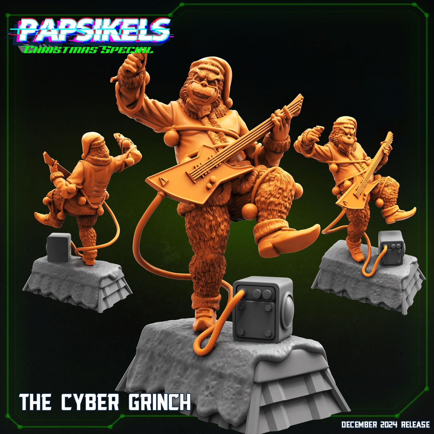 Cyberpunk, The Cyber Grinch, Papsikels, 32mm or 75mm Mini