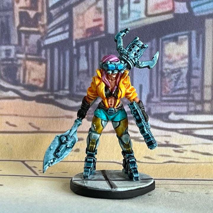 Battle Gynoid Miniature: 32mm Resin Fantasy Figure for Tabletop RPG, Sci-Fi Gaming & Collectibles