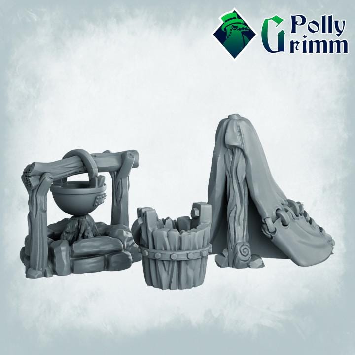 Terrain Set - Scatter Terrain - Fantasy historic miniatures for tabletop games. 28mm / 32mm Resin Figures for RPG