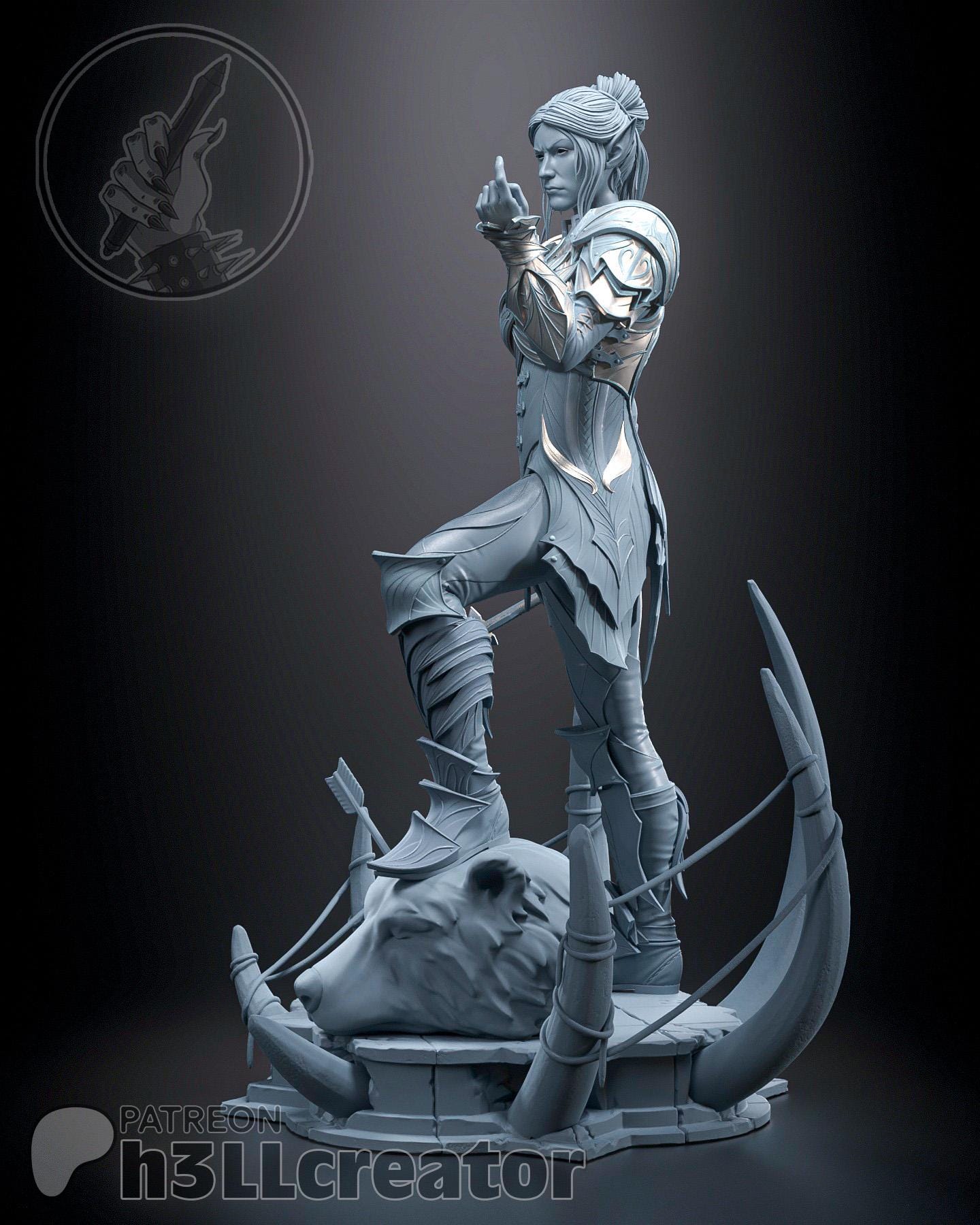 Minthara from Baldur's Gate 3 (fan art) | Full Model or Bust | Miniature scale 1:12 | h3LL Creator | DIY Model Kit