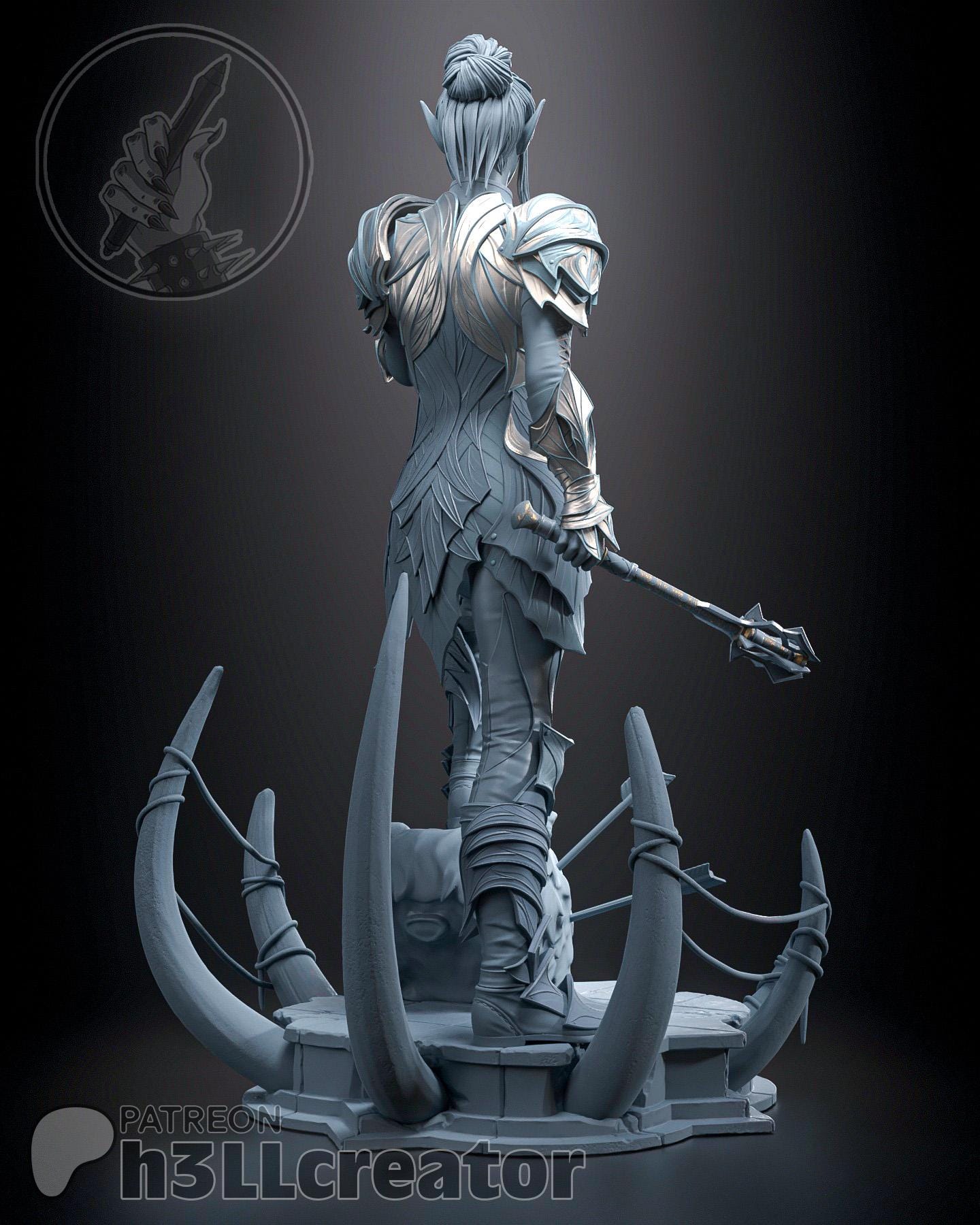 Minthara from Baldur's Gate 3 (fan art) | Full Model or Bust | Miniature scale 1:12 | h3LL Creator | DIY Model Kit