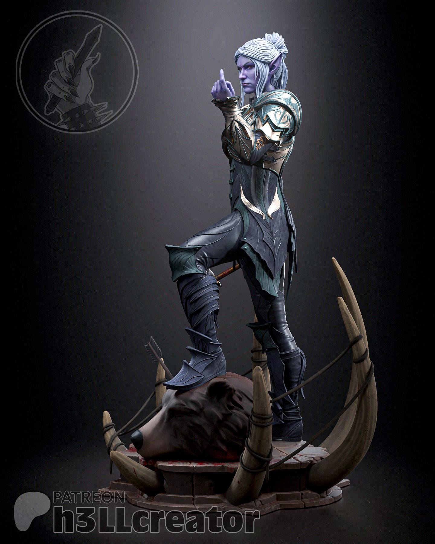 Minthara from Baldur's Gate 3 (fan art) | Full Model or Bust | Miniature scale 1:12 | h3LL Creator | DIY Model Kit