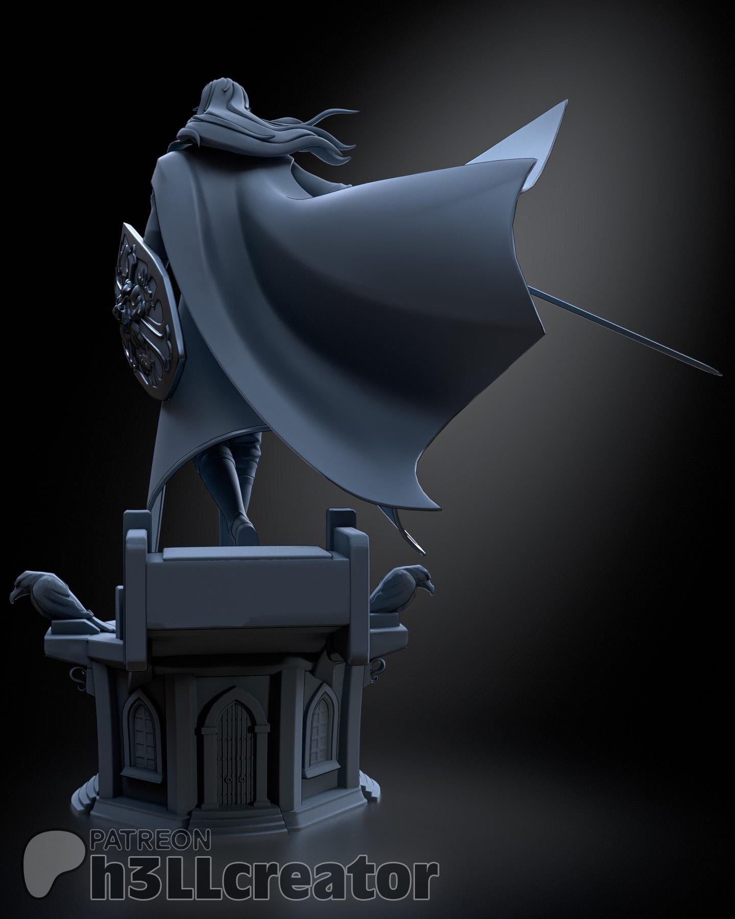 Alucard from Castlevania (fan art) | Full Model | Miniature scale 1:12 | h3LL Creator | DIY Model Kit