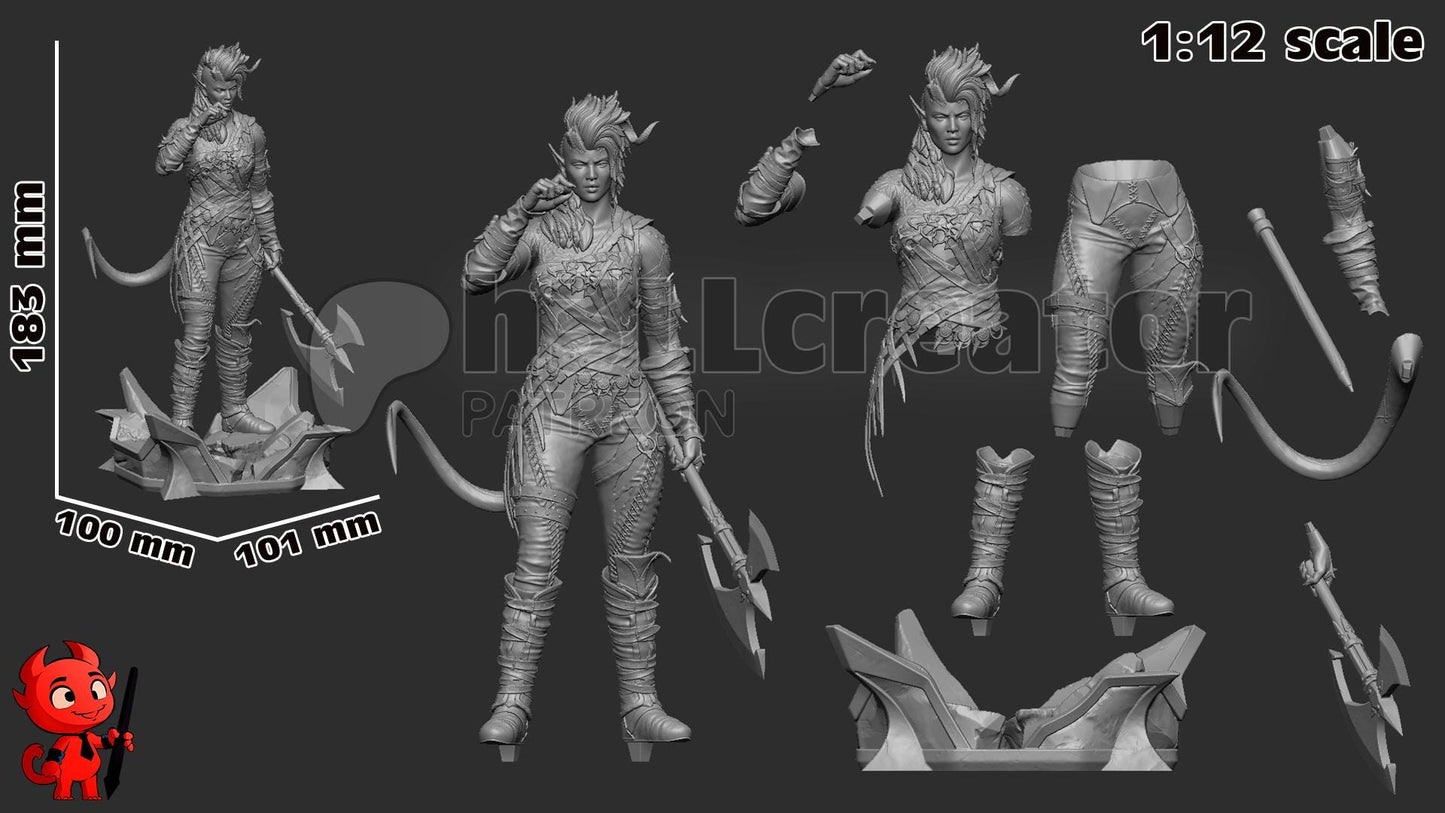 Karlach from Baldur's Gate 3 (fan art) | Full Model or Bust | Miniature scale 1:12 | h3LL Creator | DIY Model Kit