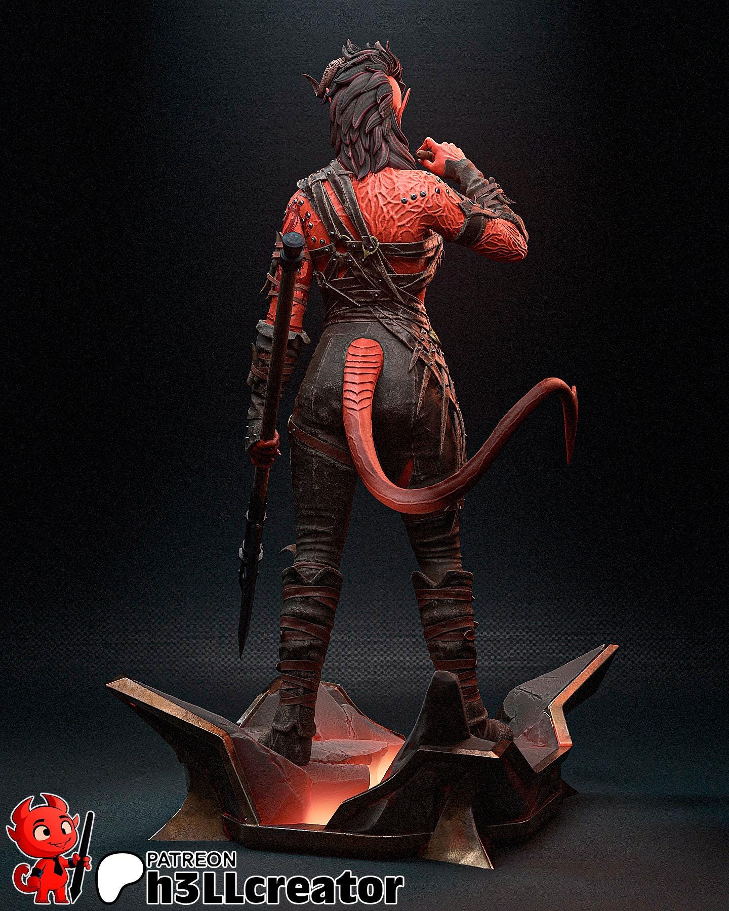 Karlach from Baldur's Gate 3 (fan art) | Full Model or Bust | Miniature scale 1:12 | h3LL Creator | DIY Model Kit