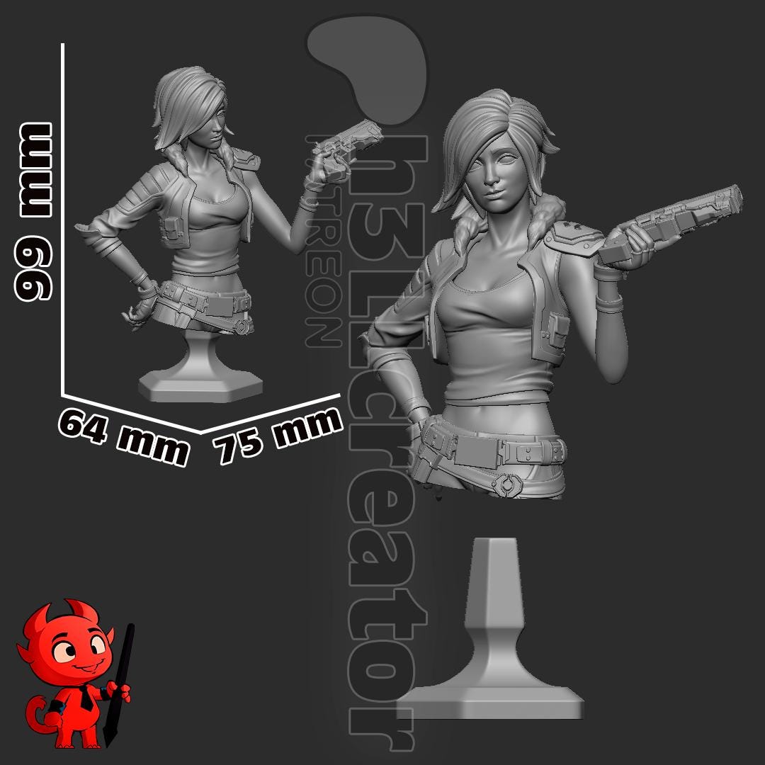 Lilith from Borderlands 3 (fan art) | Miniature scale 1:12 | h3LL Creator | DIY Model Kit
