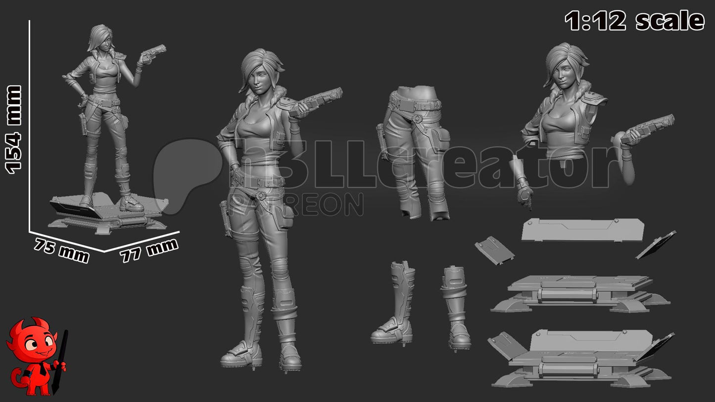 Lilith from Borderlands 3 (fan art) | Miniature scale 1:12 | h3LL Creator | DIY Model Kit