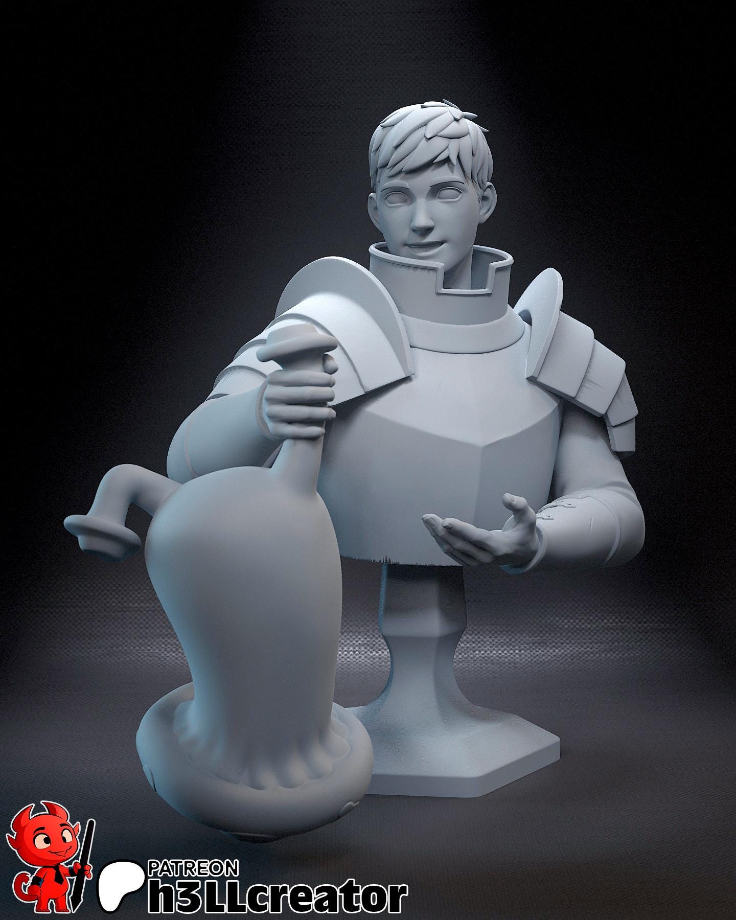 Laios from Delicious in Dungeon (fan art) | Full Model or Bust | Miniature scale 1:12 | h3LL Creator | DIY Model Kit
