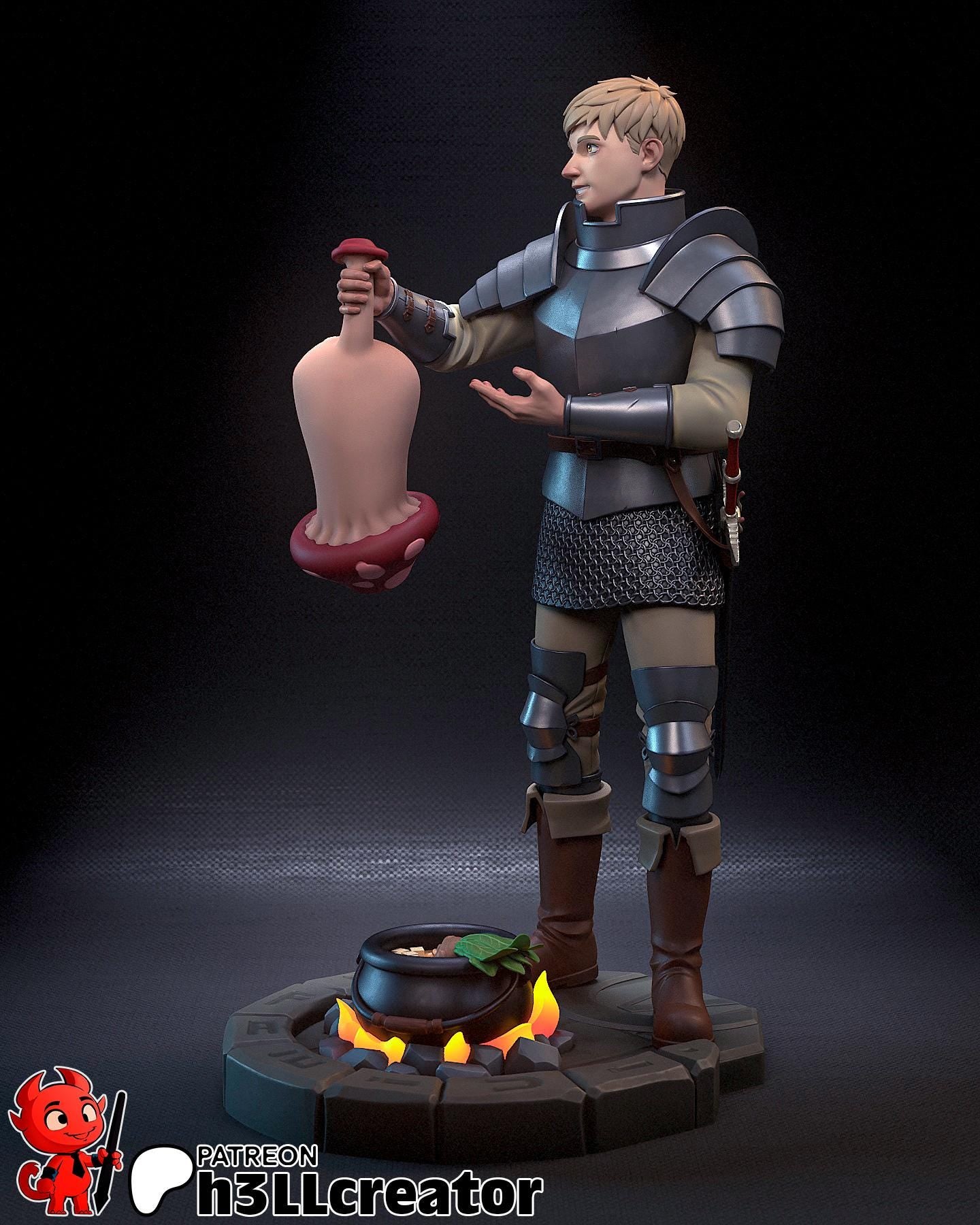 Laios from Delicious in Dungeon (fan art) | Full Model or Bust | Miniature scale 1:12 | h3LL Creator | DIY Model Kit