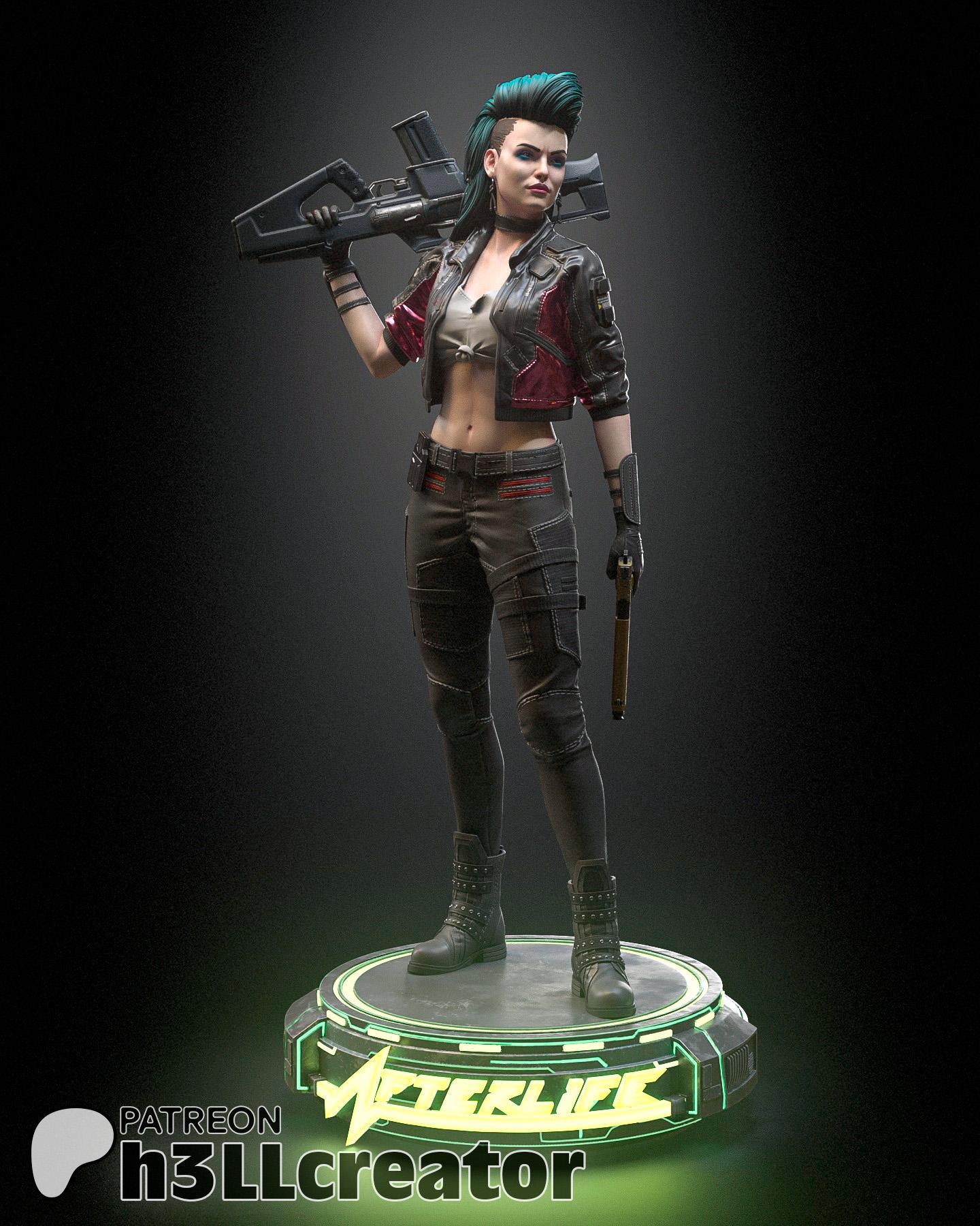 Rogue Amendiares from Cyberpunk 2077 (fan art) | Full Model or Bust | Miniature scale 1:12 | h3LL Creator | DIY Model Kit