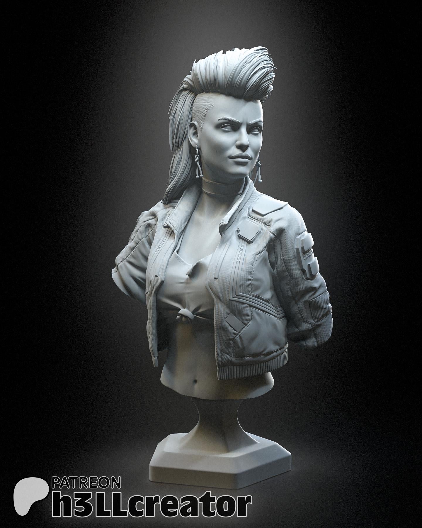 Rogue Amendiares from Cyberpunk 2077 (fan art) | Full Model or Bust | Miniature scale 1:12 | h3LL Creator | DIY Model Kit