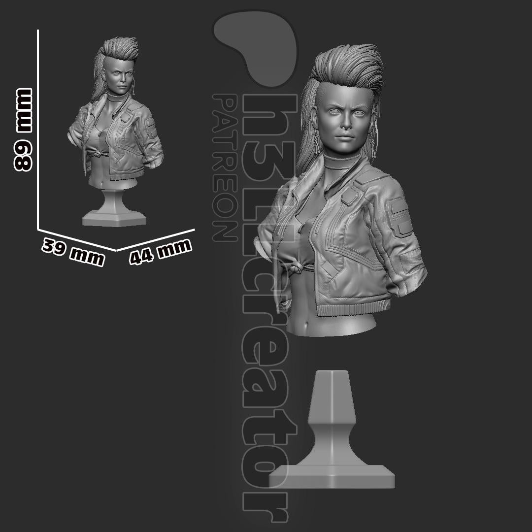 Rogue Amendiares from Cyberpunk 2077 (fan art) | Full Model or Bust | Miniature scale 1:12 | h3LL Creator | DIY Model Kit