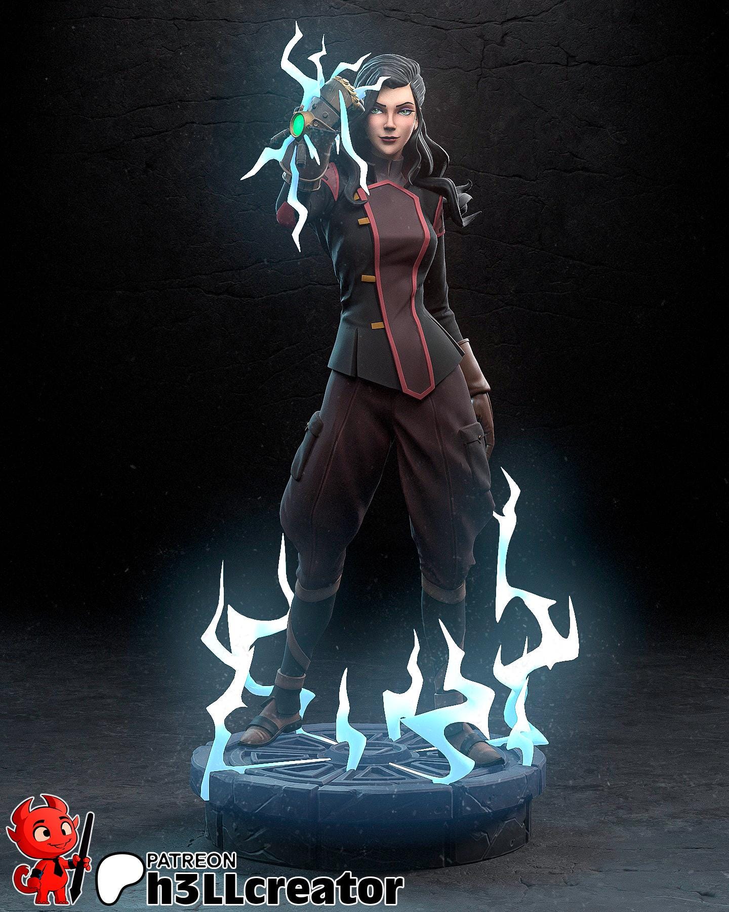 Asami Sato from The Legend of Korra (fan art) | Full Model or Bust | Miniature scale 1:12 | h3LL Creator | DIY Model Kit