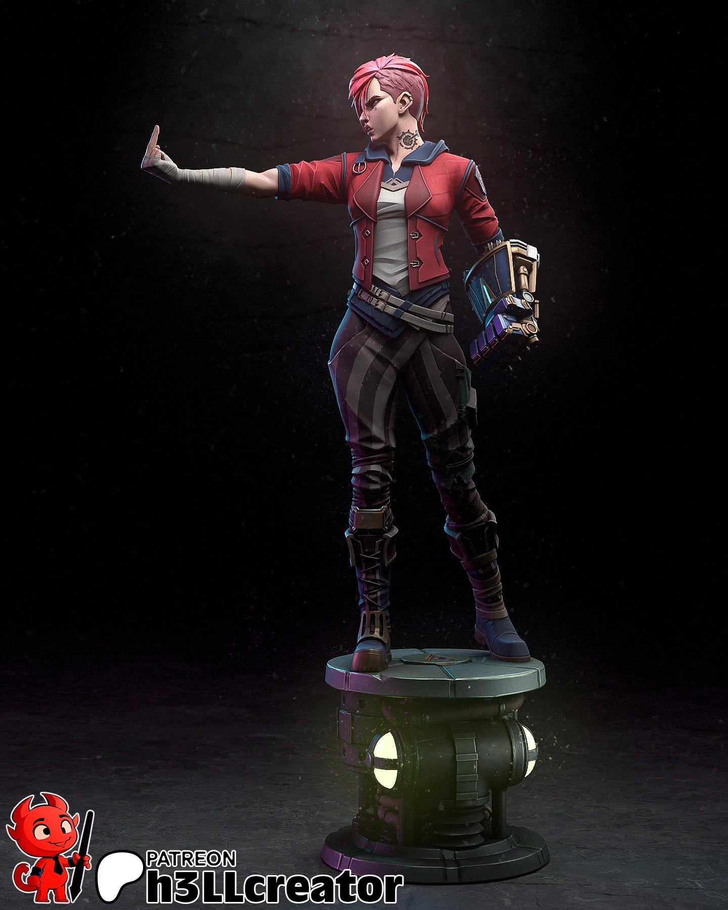 Vi from Arcane (fan art) | Full Model or Bust | Miniature scale 1:12 | h3LL Creator | DIY Model Kit