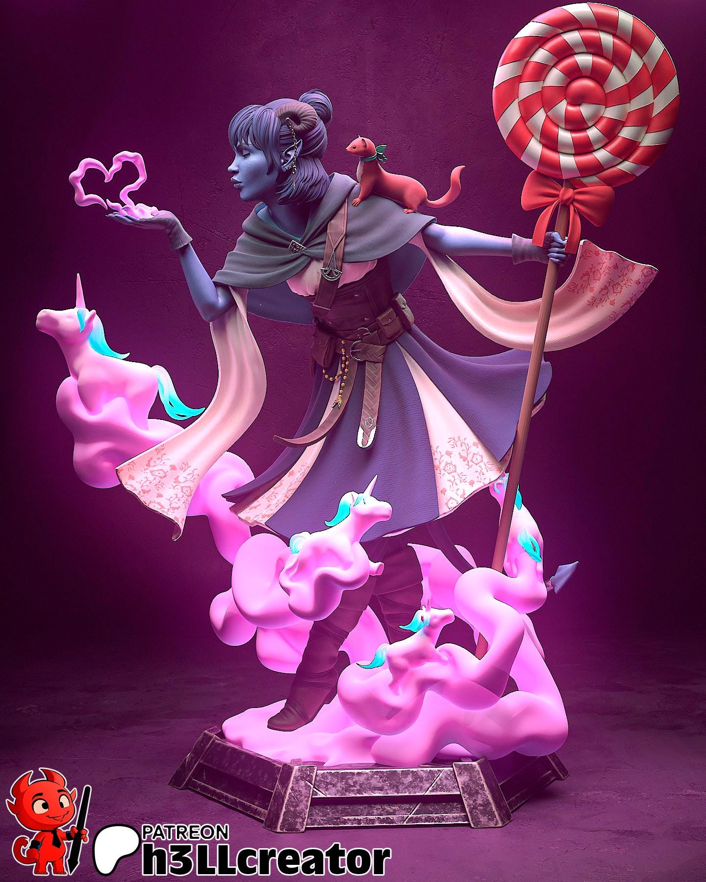 Jester Lavorre from Critical Role - Mighty Nein (fan art) | Miniature scale 1:15 | h3LL Creator | DIY Model Kit