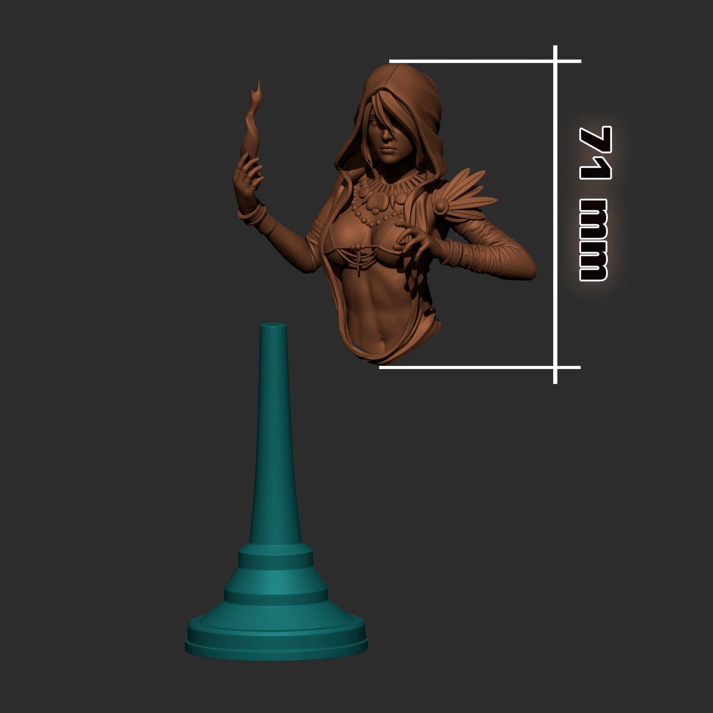 Morrigan from Dragon Age (fan art) | Full Model or Bust | Miniature scale 1:12 | h3LL Creator | DIY Model Kit