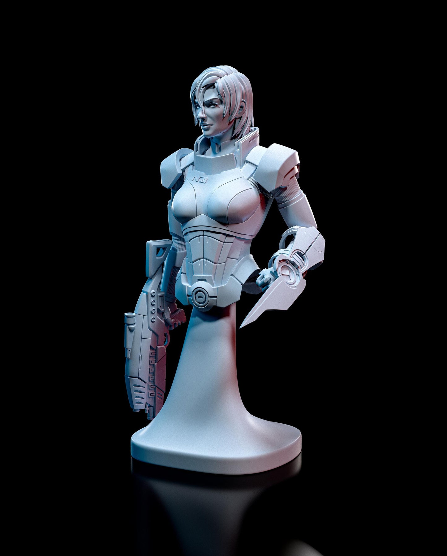 Female Shepard from Mass Effect (fan art) | Full Model or Bust | Miniature scale 1:12 | h3LL Creator | DIY Model Kit