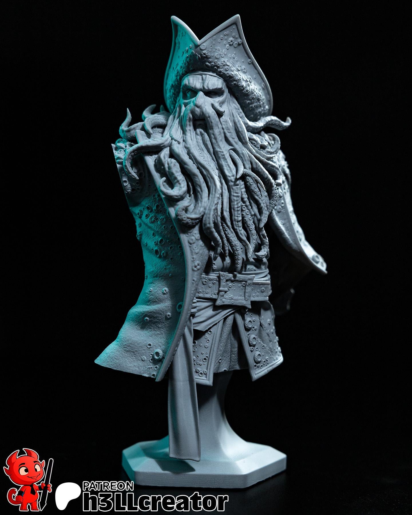 Davy Jones from Pirates of the Caribbean (fan art) | Full Model or Bust | Miniature scale 1:12 | h3LL Creator | DIY Model Kit
