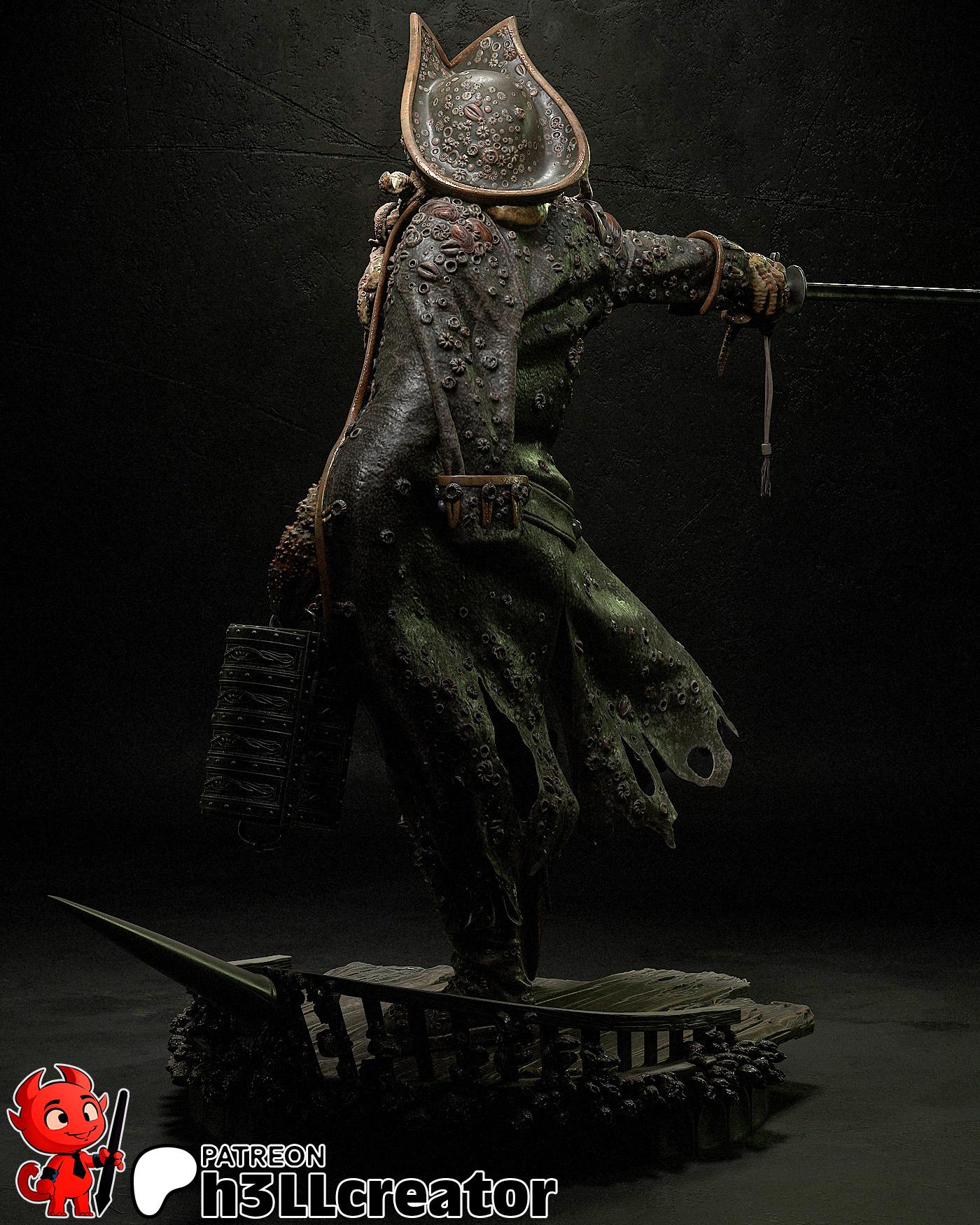 Davy Jones from Pirates of the Caribbean (fan art) | Full Model or Bust | Miniature scale 1:12 | h3LL Creator | DIY Model Kit